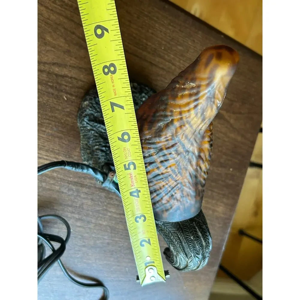 Vintage Metal Rooster Shaped Amber Glass Shade Table / Desk  Lamp no head